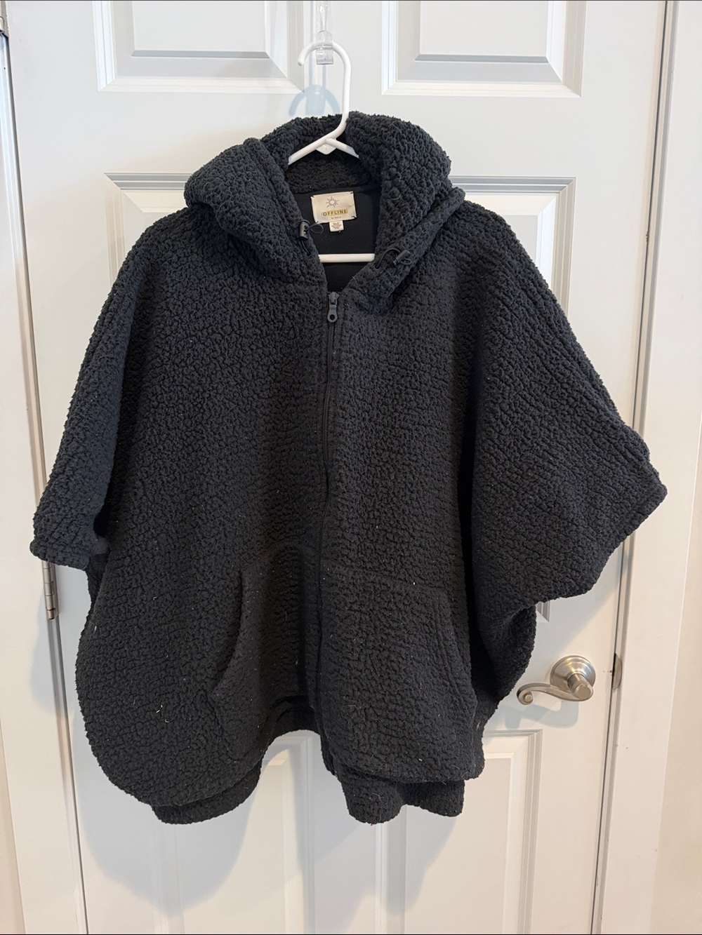 Aerie Offline Women’s Black Sherpa Zip Hoodie Coat